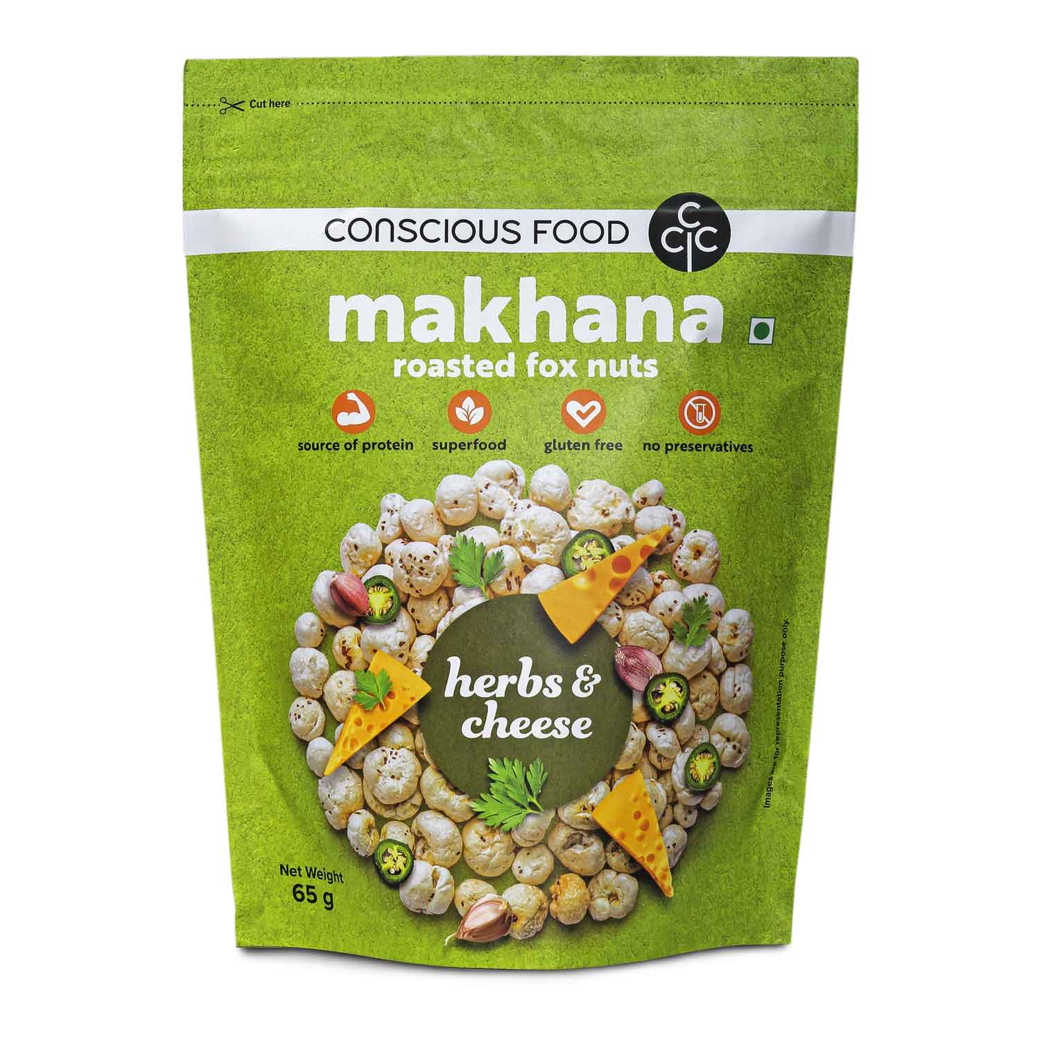 Conscious Food Herbs And Cheese Makhana