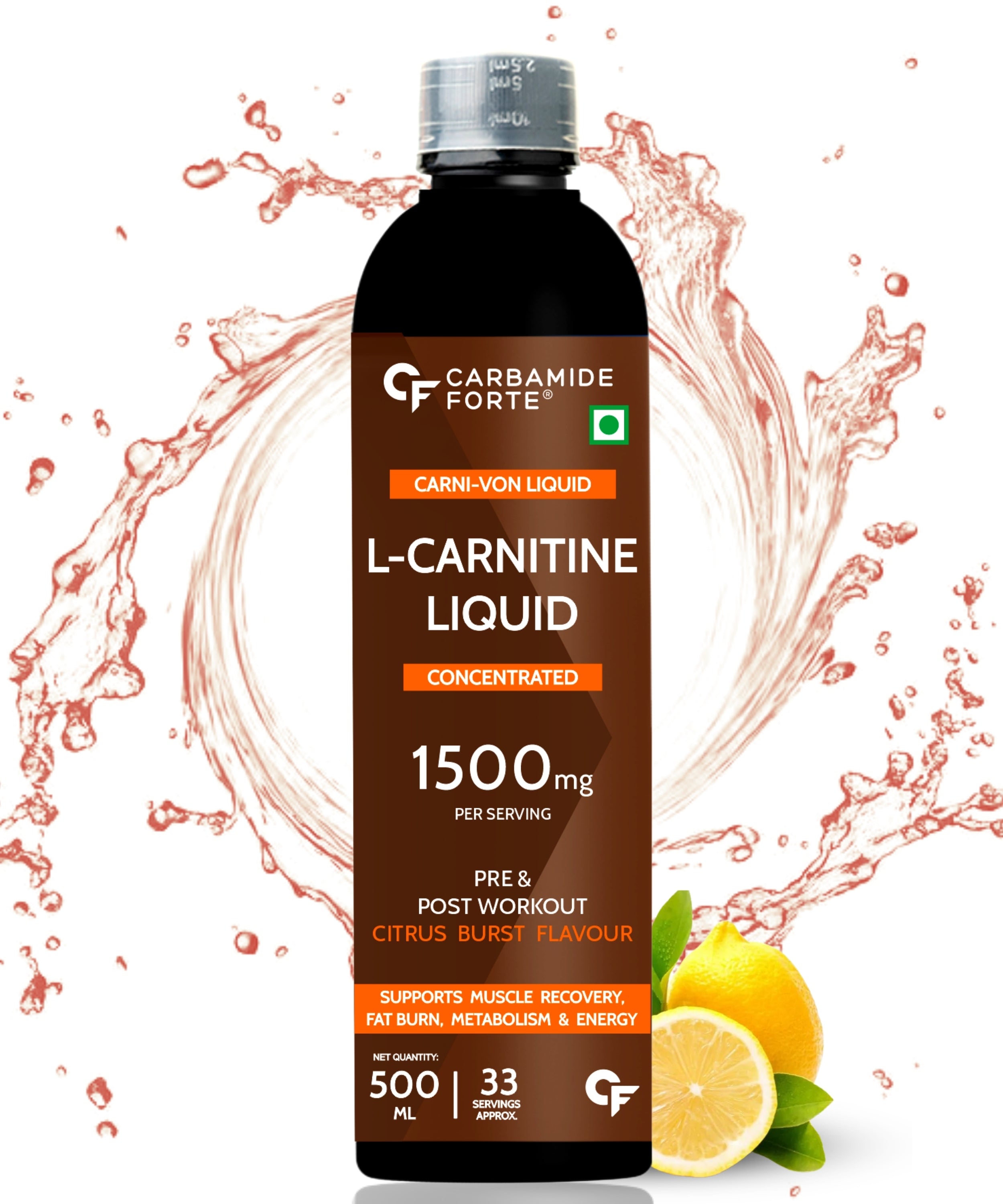 Mycf CF L Carnitine Liquid Supplement with 1500mg of Pure L-Carnitine Per Serving | Fat Burners for Men & Women ? 33 Servings